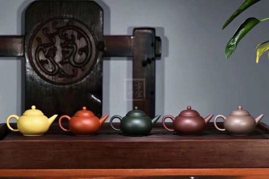 《五色土》綠泥，朱泥，紫泥，青灰泥，段泥純手工宜興紫砂壺茶具水平茶壺