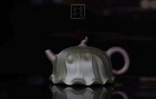 《荷葉》宜興名家紫砂壺工藝美術(shù)師手工民國綠，紫泥功夫茶具茶壺家用