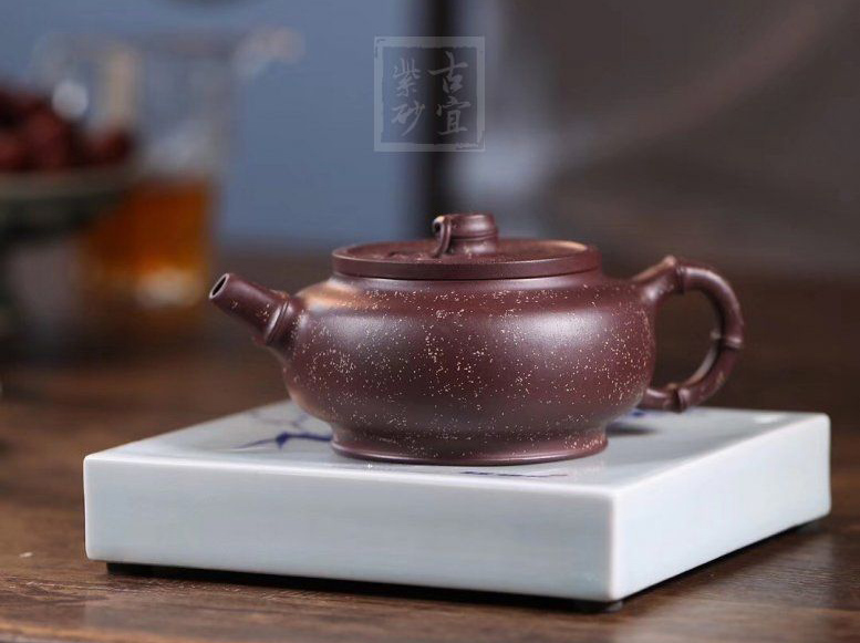 《金砂竹韻》宜興紫砂壺純手工底槽青，段泥泡茶壺